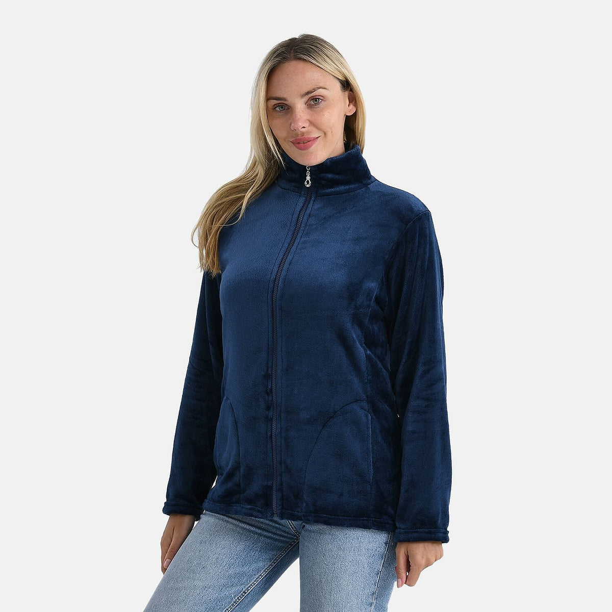 Styled By Patterned Coat (Size - Large) - Navy V32647548 3