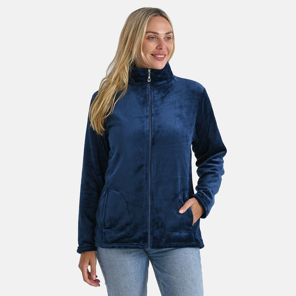 Styled By Patterned Coat (Size - Large) - Navy V32647548 4