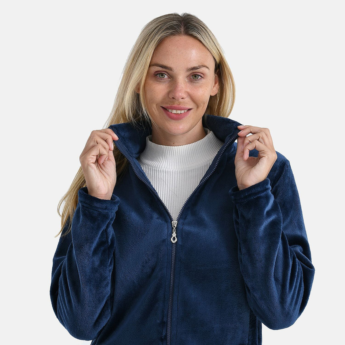 Styled By Patterned Coat (Size - Large) - Navy V32647548 5