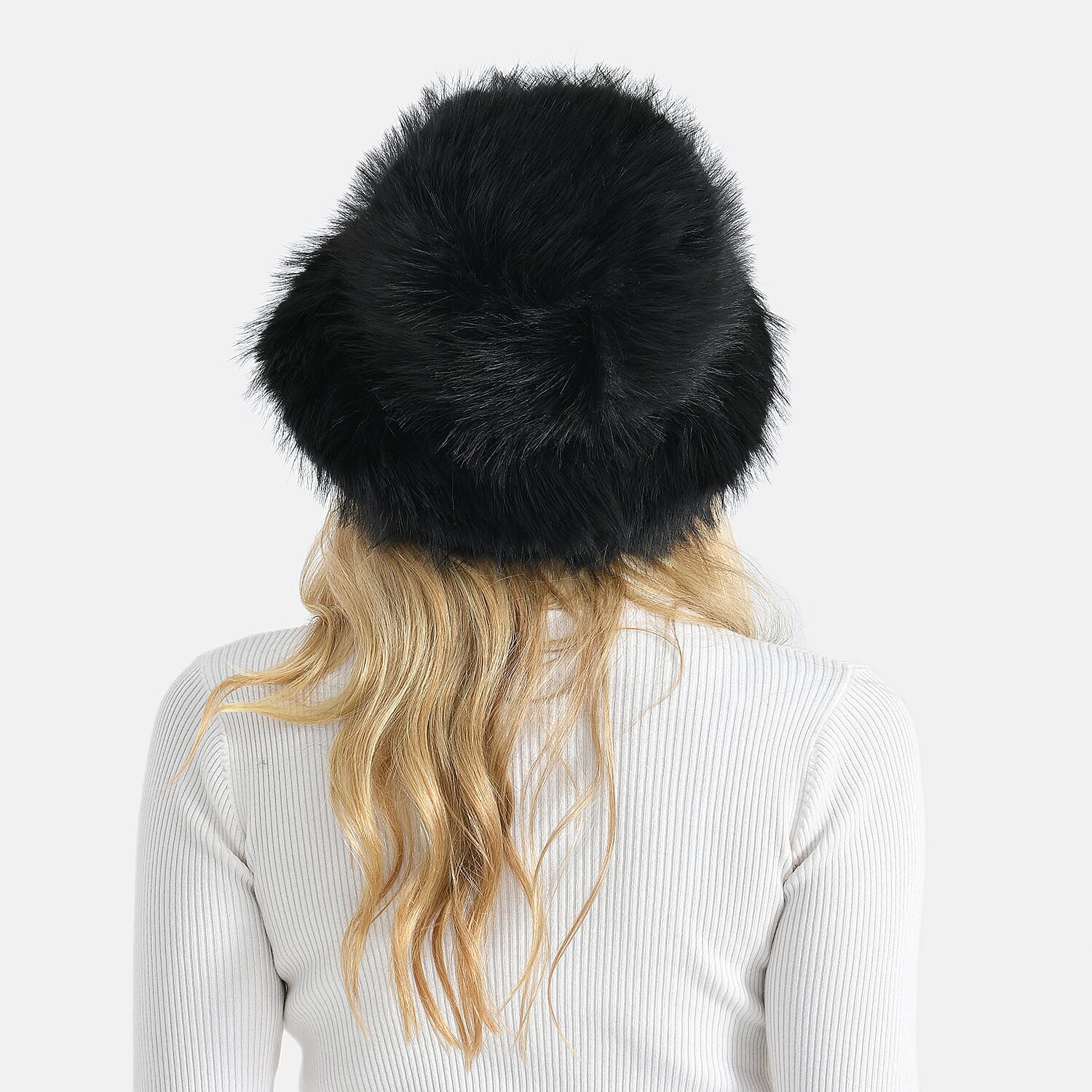 Styled By Faux Fur Bucket Hat (36x17 Cm) - Black 8243558 2