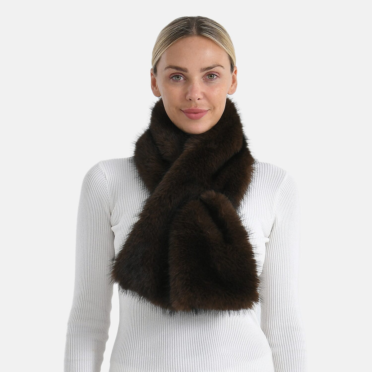 Styled By Patterned Scarf (Size - One Size) - Dark Brown V32582723 0