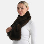 Styled By Faux fur Scarf (One Size) - Dark Brown