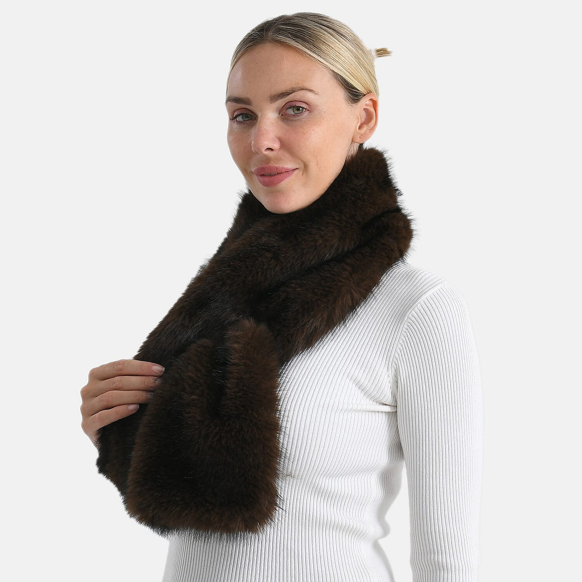 Styled By Patterned Scarf (Size - One Size) - Dark Brown V32582723 2
