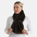 Styled By Faux fur Scarf (One Size) - Dark Brown