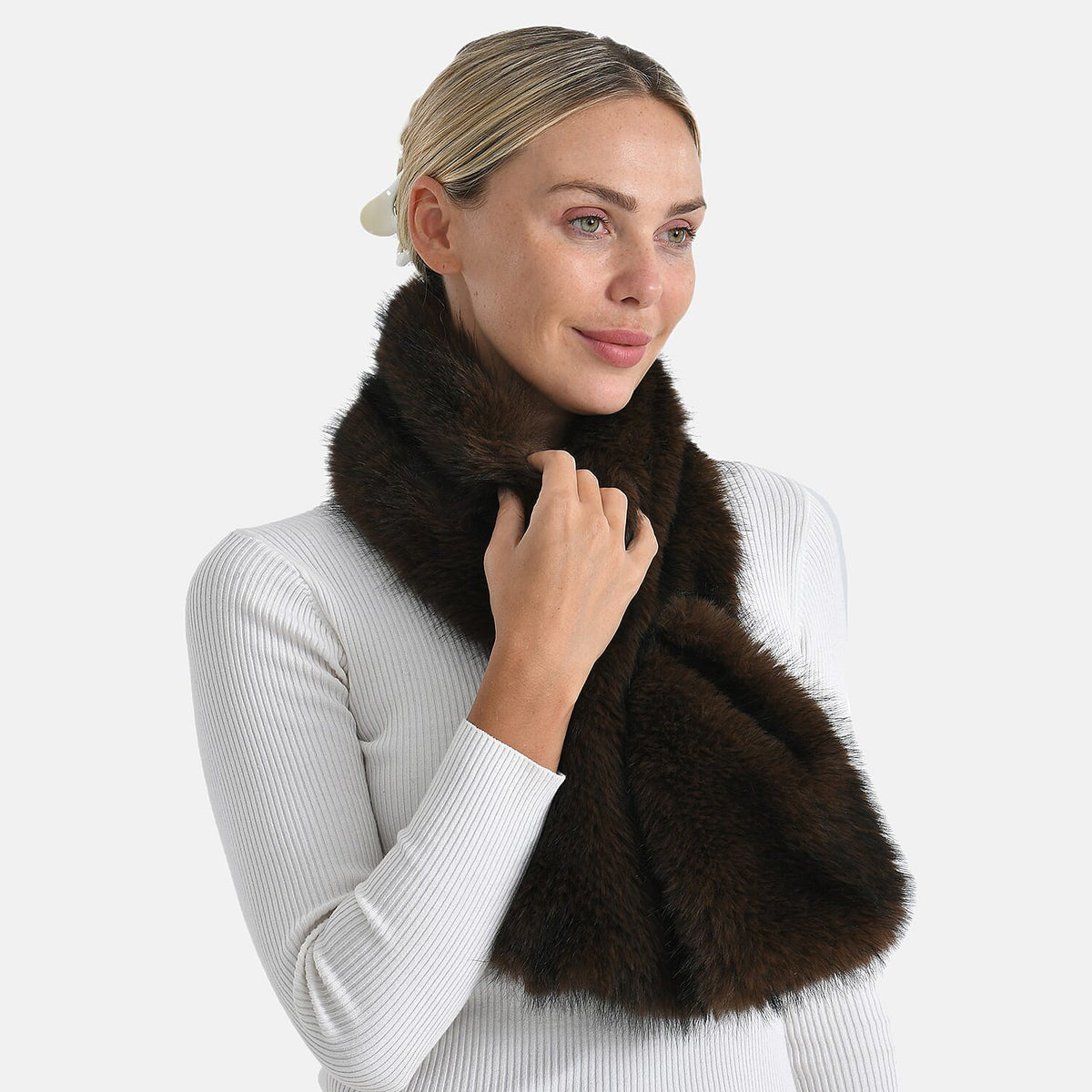 Styled By Patterned Scarf (Size - One Size) - Dark Brown V32582723 4