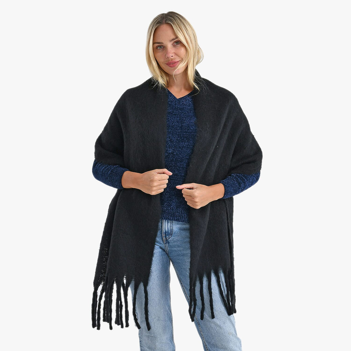 Styled By Soft Scarf with Fringes (180 x 35 Cm) - Black 8248205 0