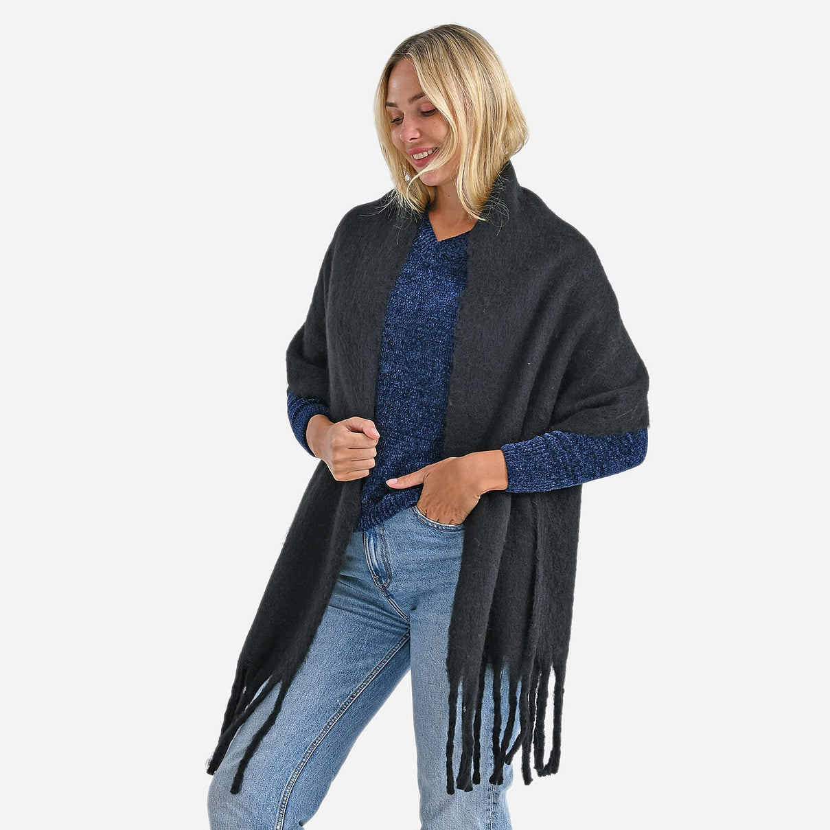 Styled By Soft Scarf with Fringes (180 x 35 Cm) - Black 8248205 3