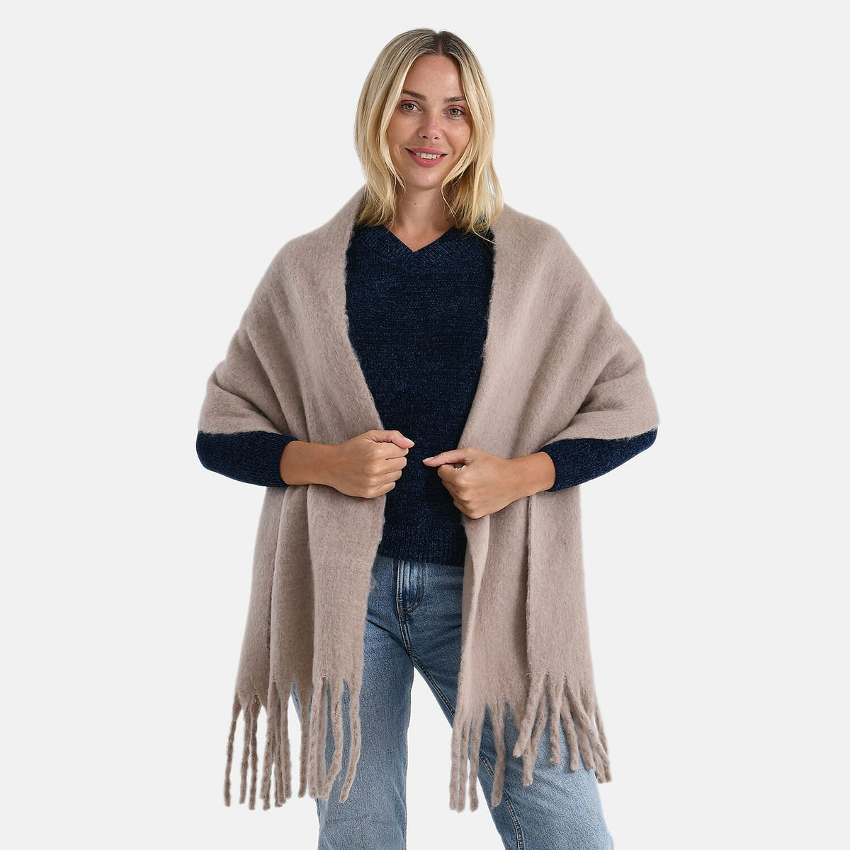Styled By Printed Scarf (Size - One Size) - Khaki V32702098 0