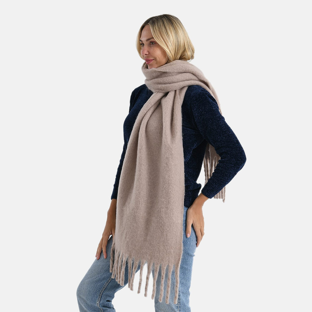 Styled By Printed Scarf (Size - One Size) - Khaki V32702098 3
