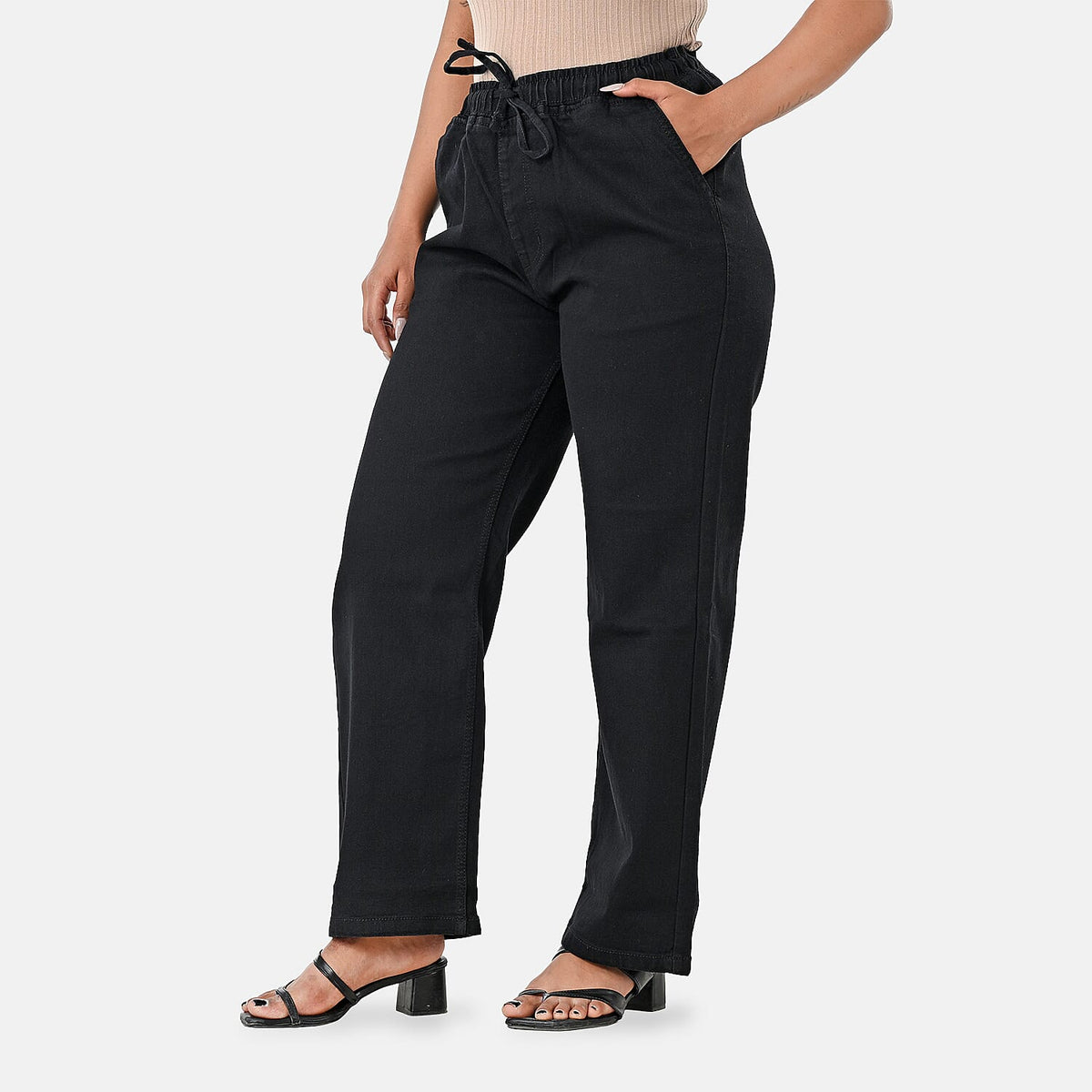 Styled By Tencil Denim Patterned Jean and Pant/Trouser (Size - Small) - Black V32614780 3