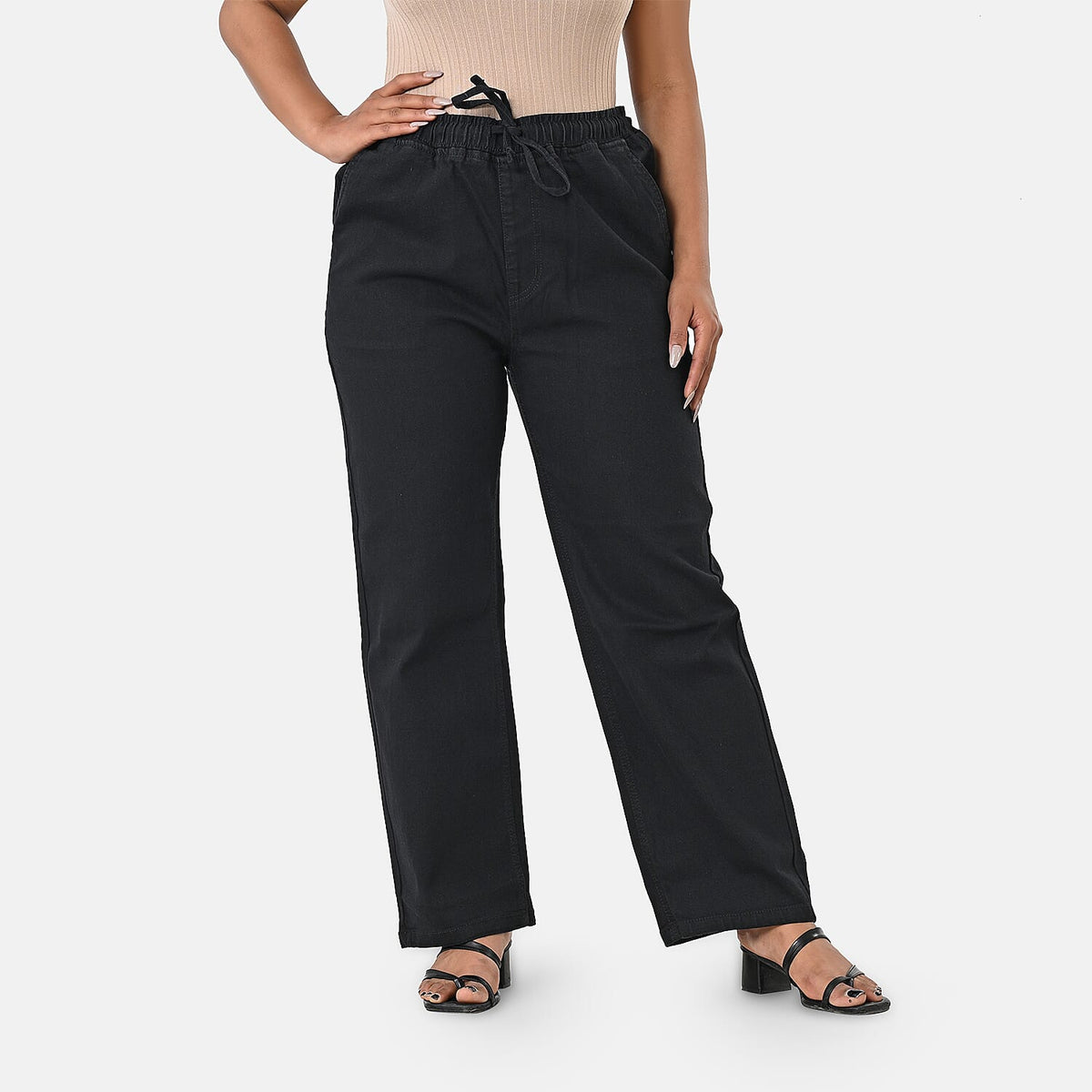 Styled By Tencil Denim Patterned Jean and Pant/Trouser (Size - Small) - Black V32614780 4
