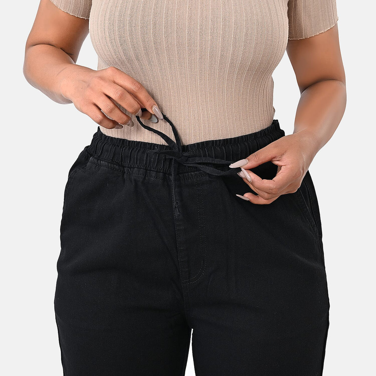 Styled By Tencil Denim Patterned Jean and Pant/Trouser (Size - Small) - Black V32614780 5