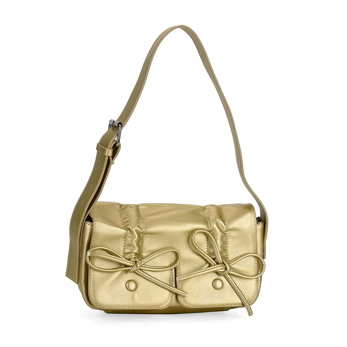 Stylish Bowknot Design Crossbody Bag (Size 27x8x12 cm) - Gold V32535101 3