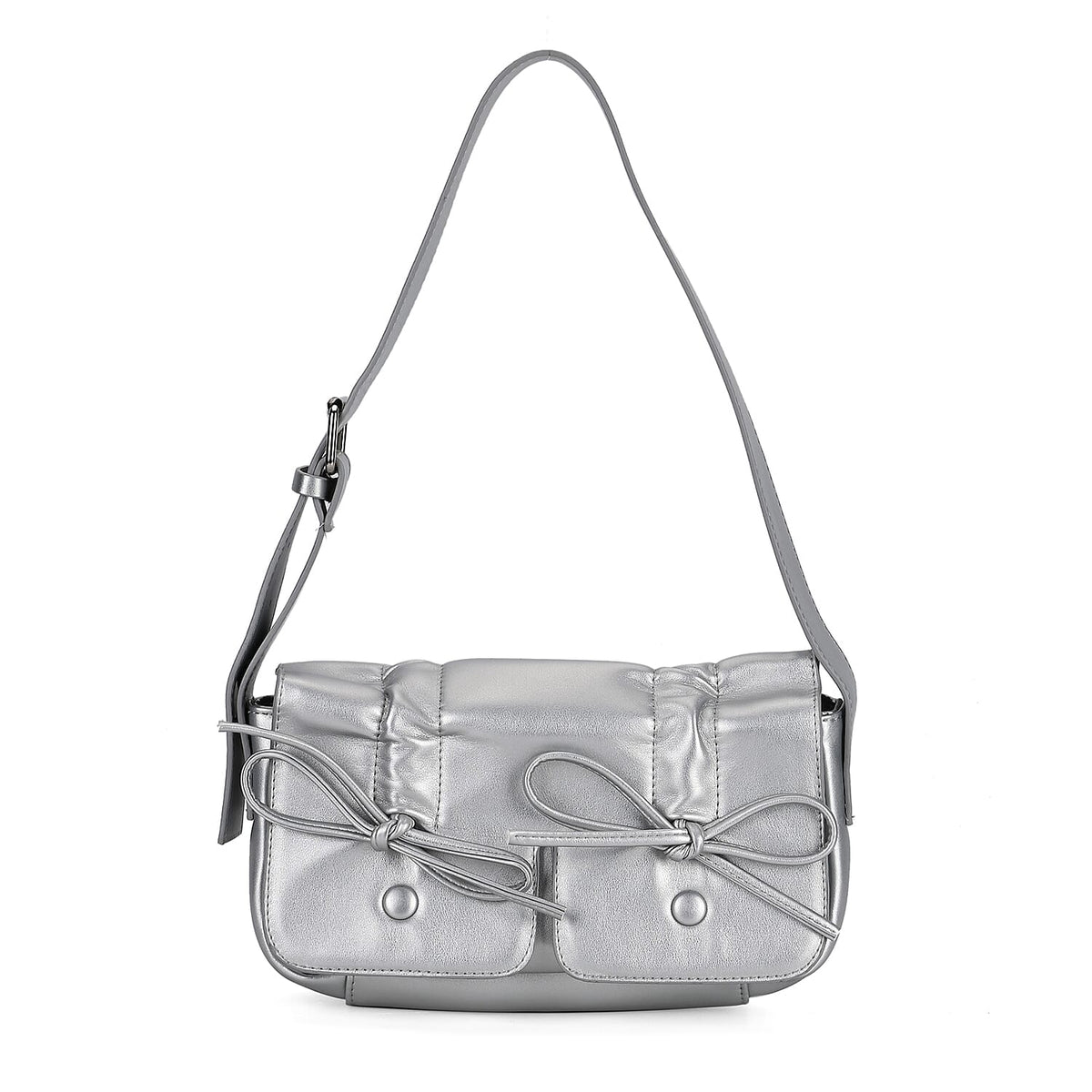 Stylish Bowknot Design Crossbody Bag (Size 27x8x12 cm) - Silver 7852990 2