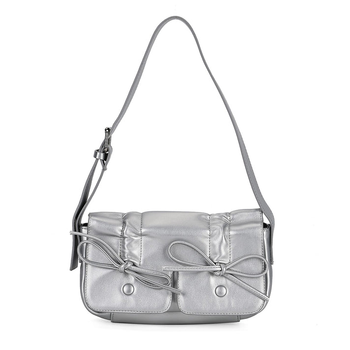 Stylish Bowknot Design Crossbody Bag (Size 27x8x12 cm) - Silver 7852990 2