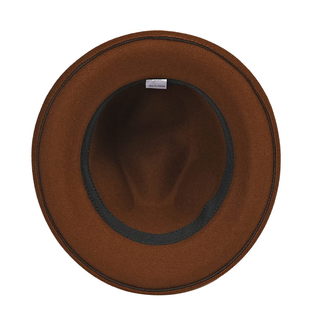 Stylish Trilby-Fedora Hat (One Size) - Brown