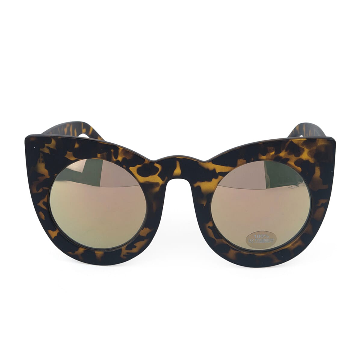 Stylish Demi Tortoiseshell Cat Eye Sunglasses with Mirror Lenses 8163688 0