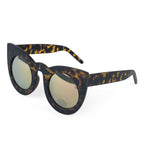 Stylish Demi Tortoiseshell Cat Eye Sunglasses with Mirror Lenses