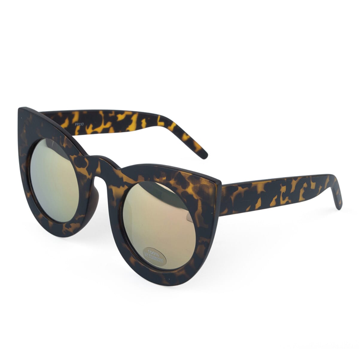 Stylish Demi Tortoiseshell Cat Eye Sunglasses with Mirror Lenses 8163688 1