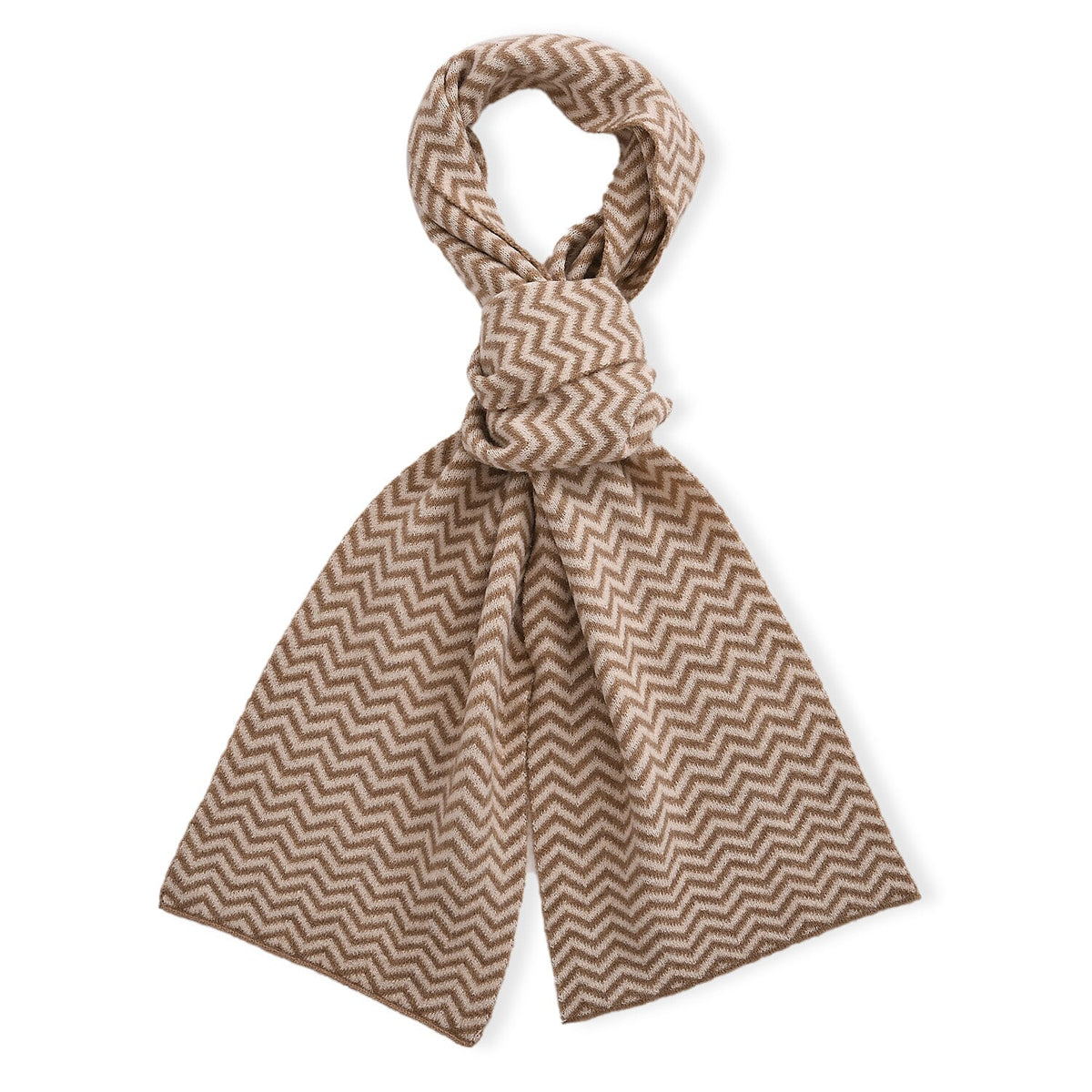 Stylish Knit Scarf &amp; Headband Set - Beige &amp; Off-White V32516486 2