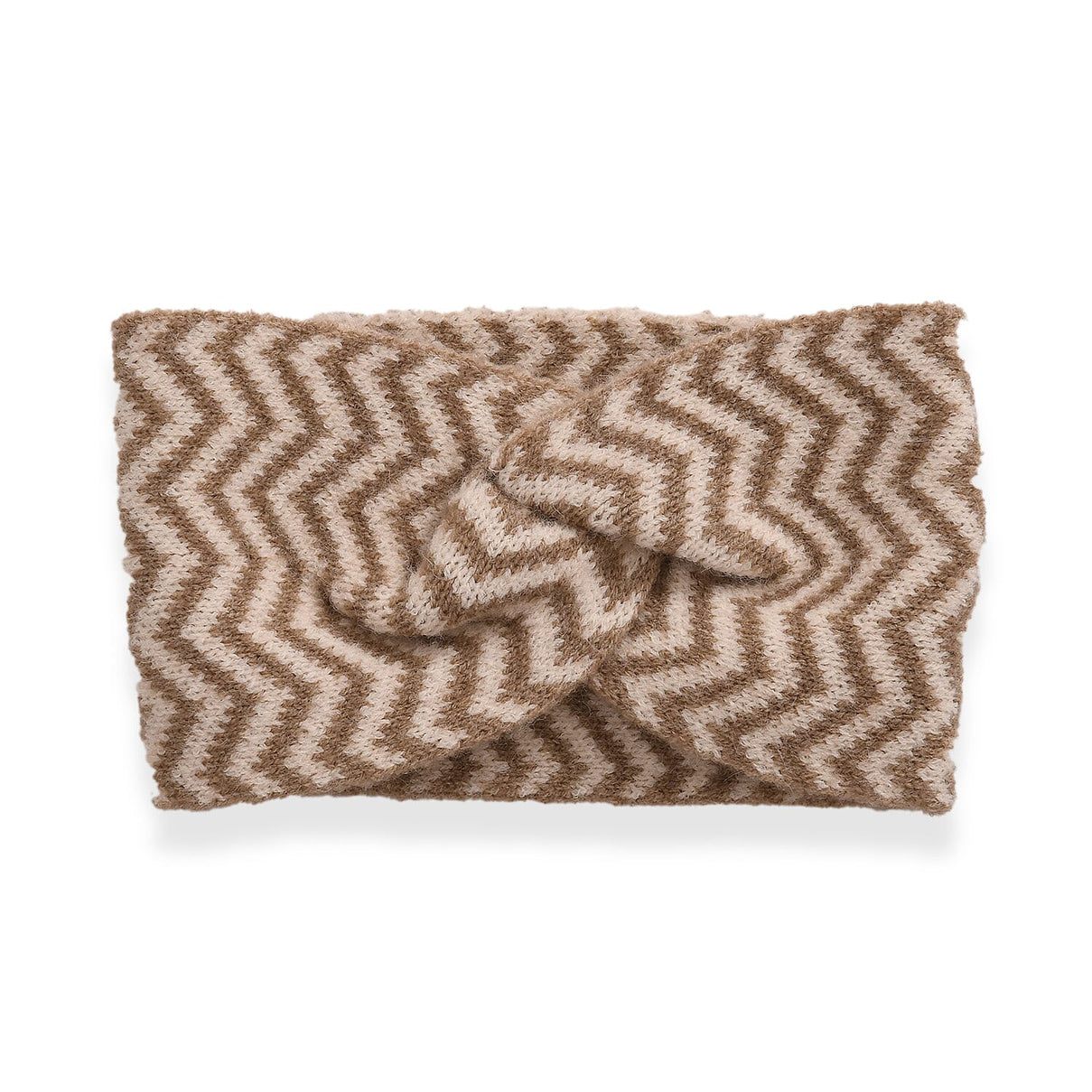 Stylish Knit Scarf &amp; Headband Set - Beige &amp; Off-White V32516486 4