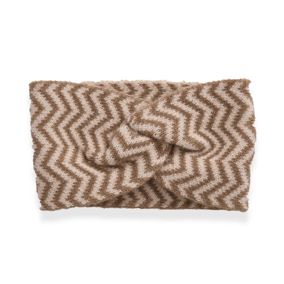 Stylish Knit Scarf &amp; Headband Set - Beige &amp; Off-White V32516486 4