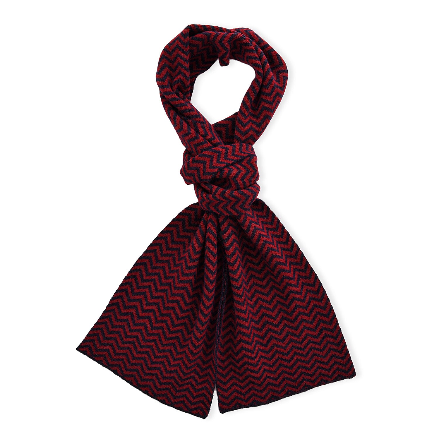 Stylish Knit Scarf &amp; Headband Set - Red &amp; Navy 8201213 2