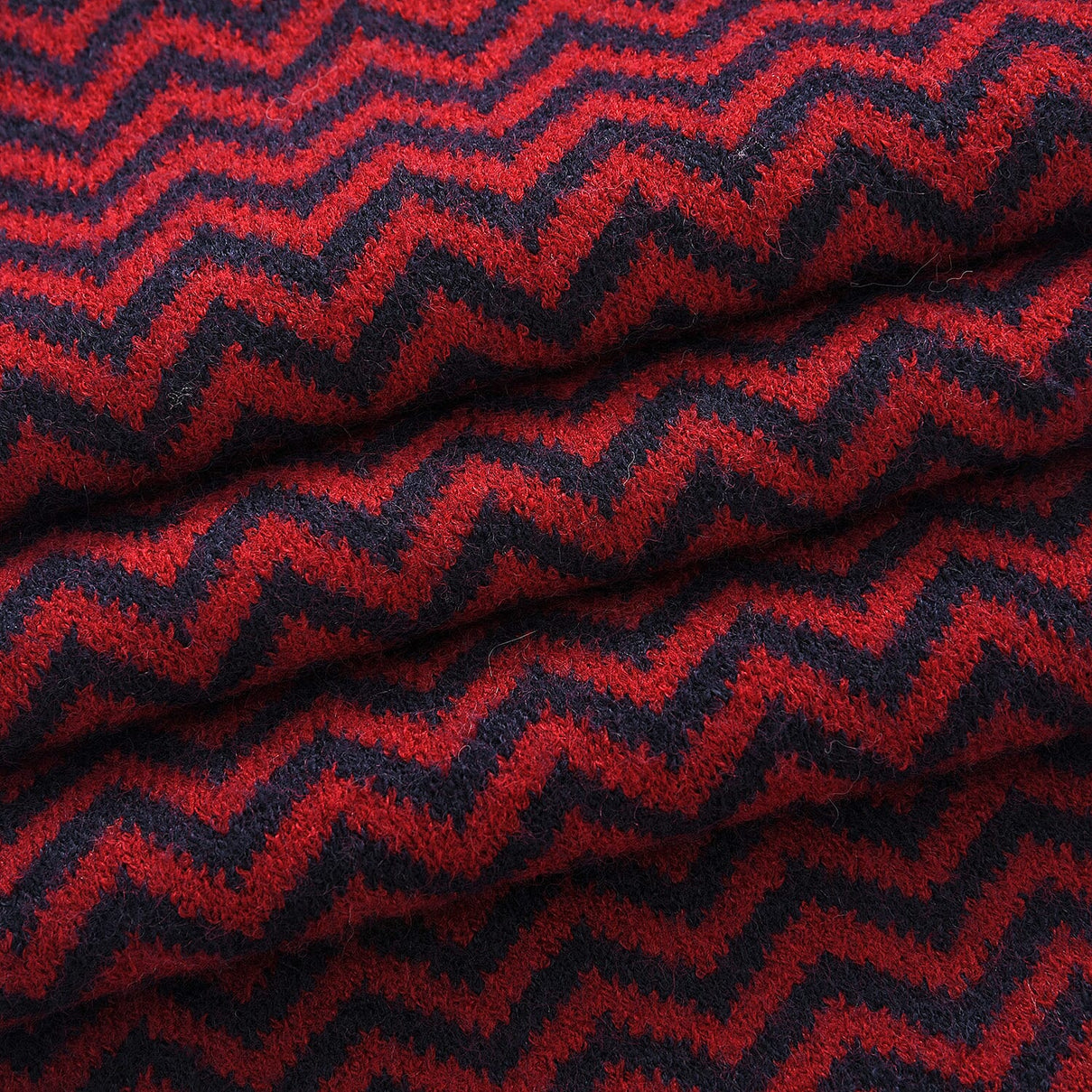 Stylish Knit Scarf &amp; Headband Set - Red &amp; Navy 8201213 5