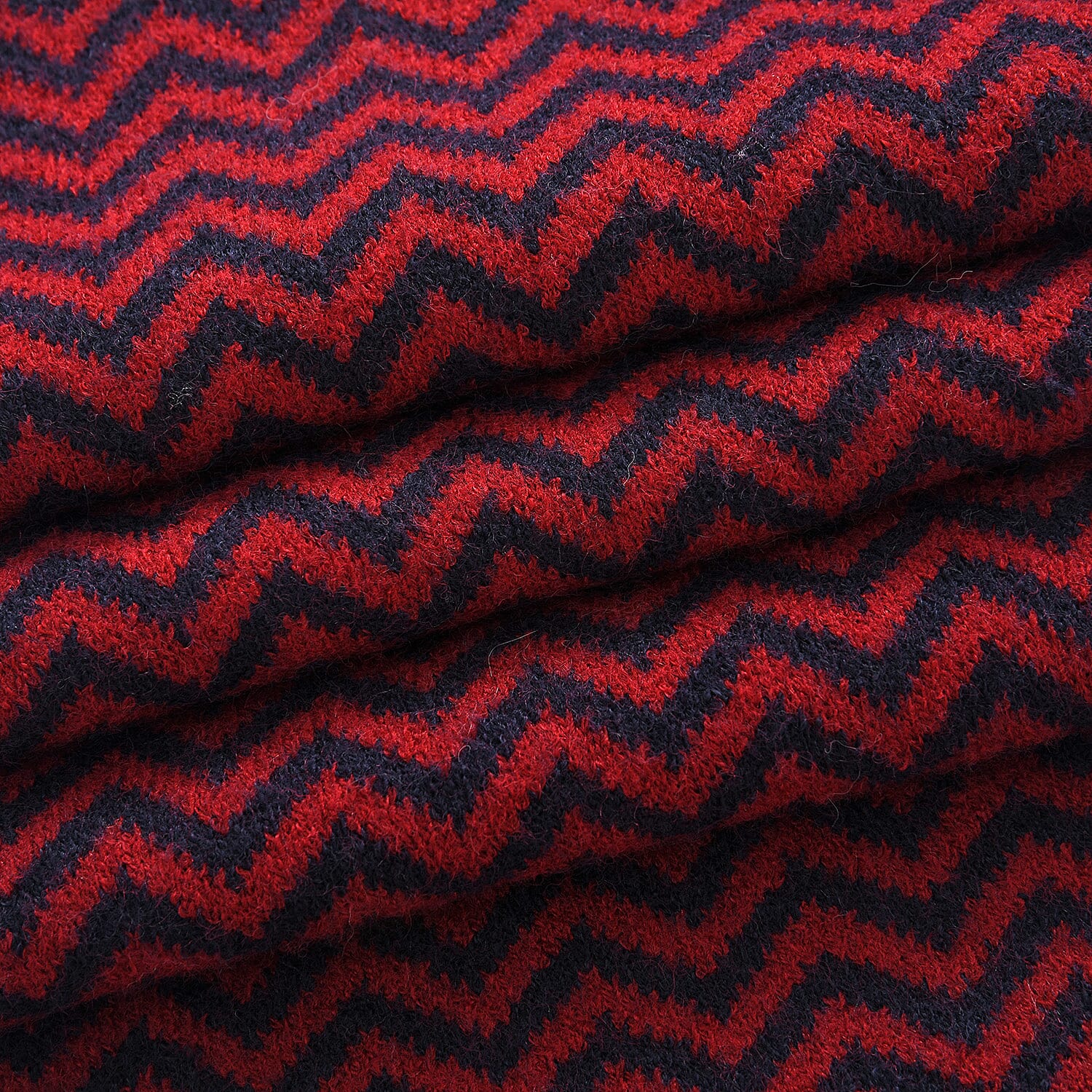 Stylish Knit Scarf &amp; Headband Set - Red &amp; Navy 8201213 5