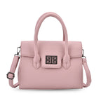 Stylish Rectangular Crossbody Bag with Top Handle - Light Mauve