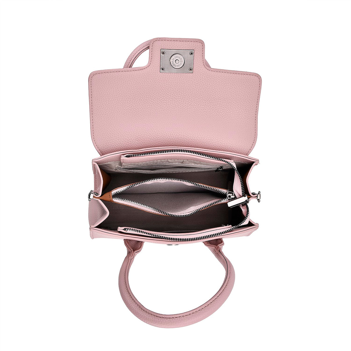 Stylish Rectangular Crossbody Bag with Top Handle - Light Mauve 8043371 5