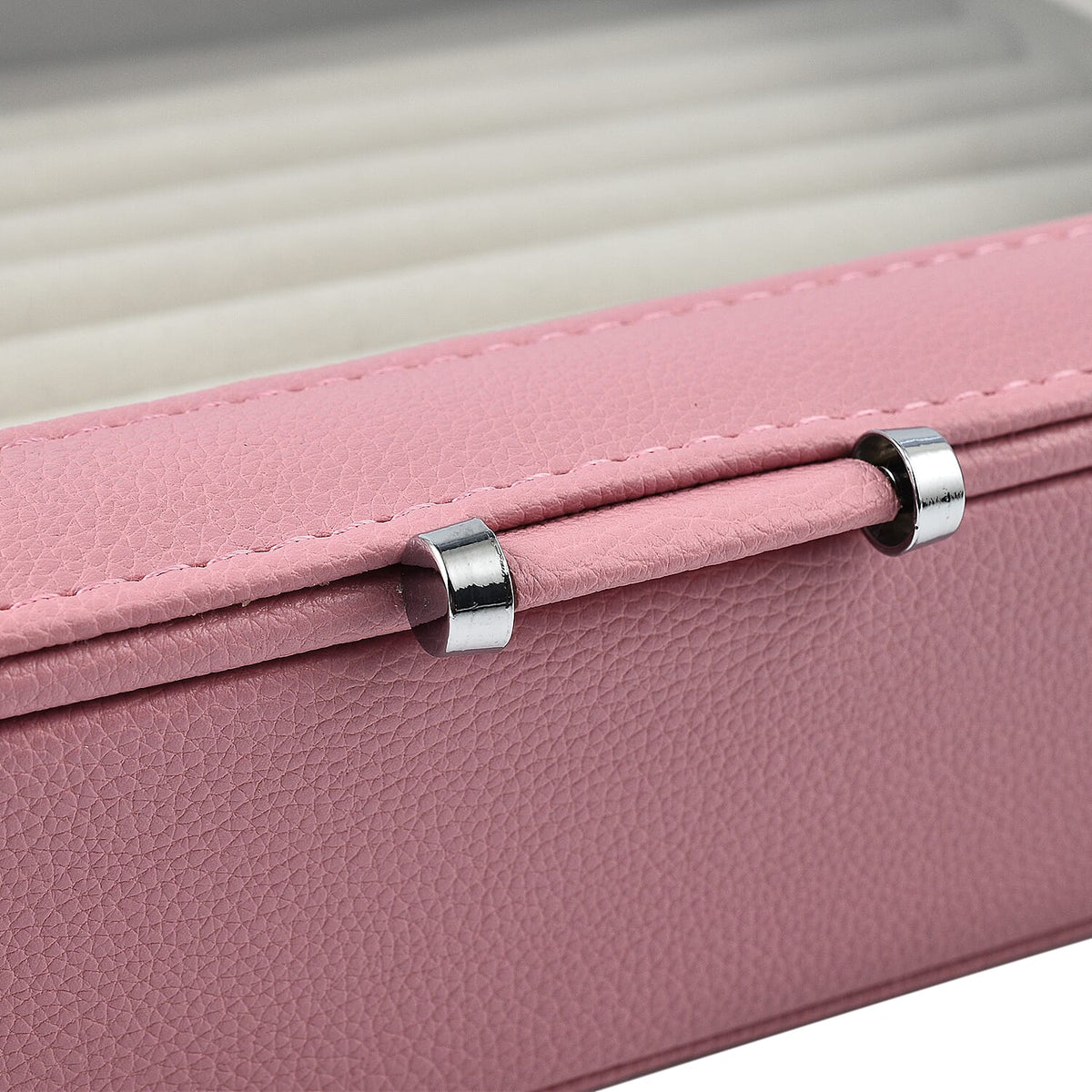 Stylish Ring Box With Glass Window &amp; Anti Tarnish Lining (Size 10x7x2 cm) - Blush (Can Hold 100Pcs Rings) 7564486 1