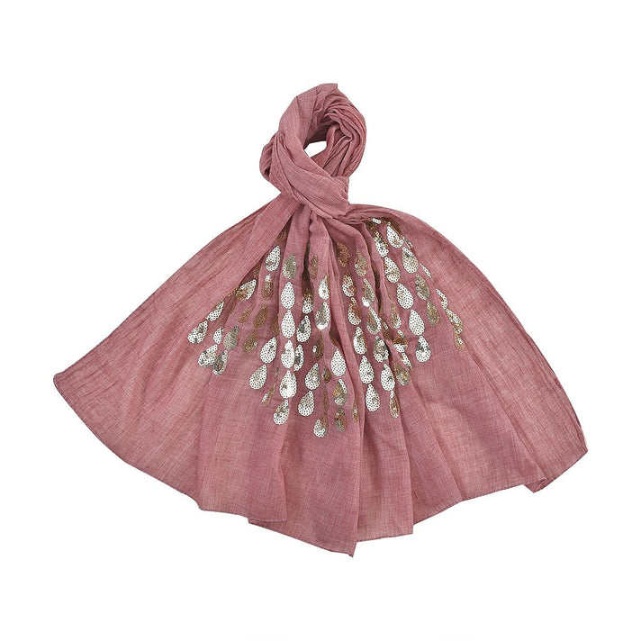 Stylish Sequin Water Drop Pattern Scarf 7257344 1