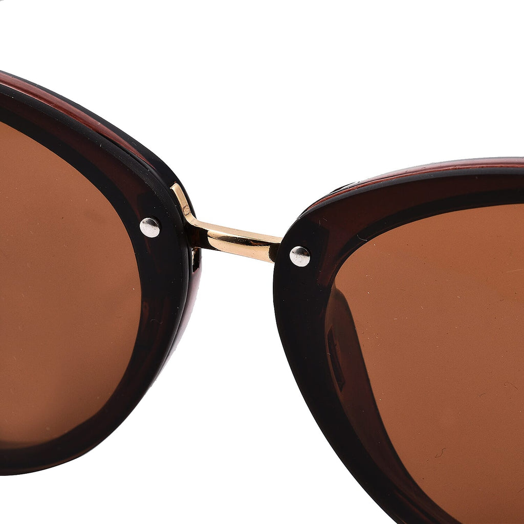 Stylish Sunglasses with Metal Frame - Brown