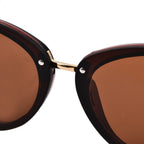 Stylish Sunglasses with Metal Frame - Brown