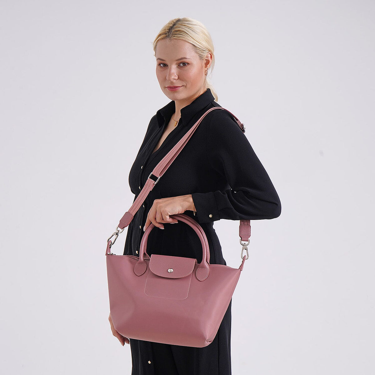 Stylish Water-Resistant Tote Bag with Top Handles &amp; Strap - Pink 7988888 1