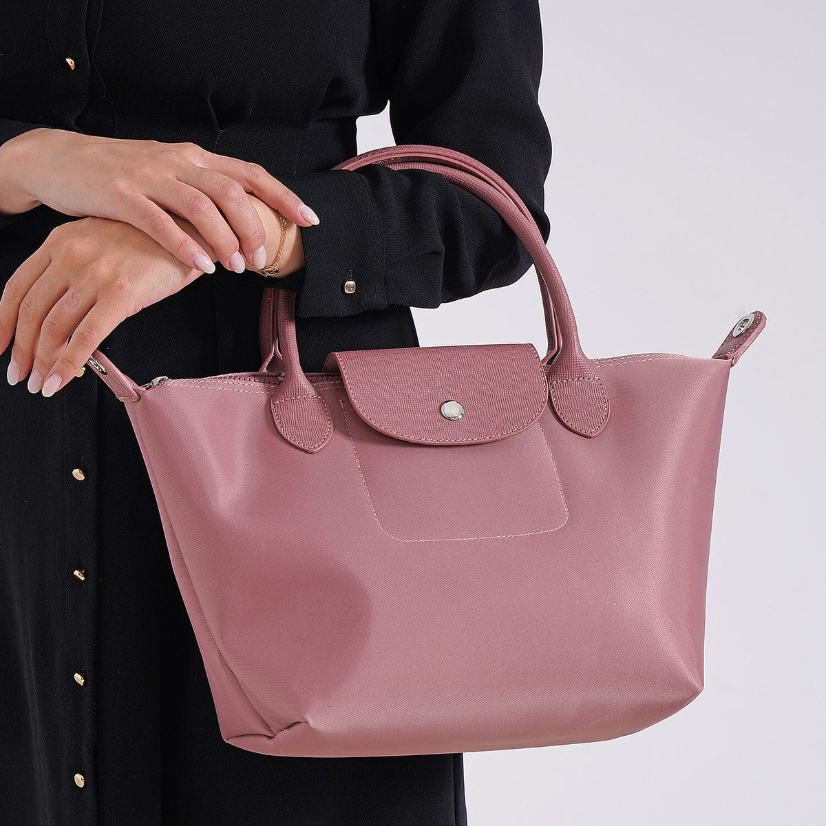Stylish Water-Resistant Tote Bag with Top Handles &amp; Strap - Pink 7988888 2