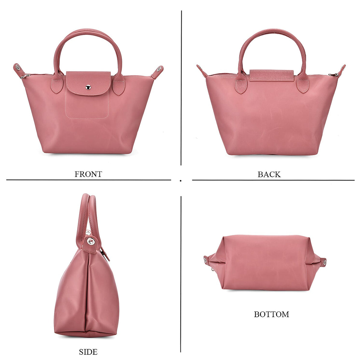 Stylish Water-Resistant Tote Bag with Top Handles &amp; Strap - Pink 7988888 3