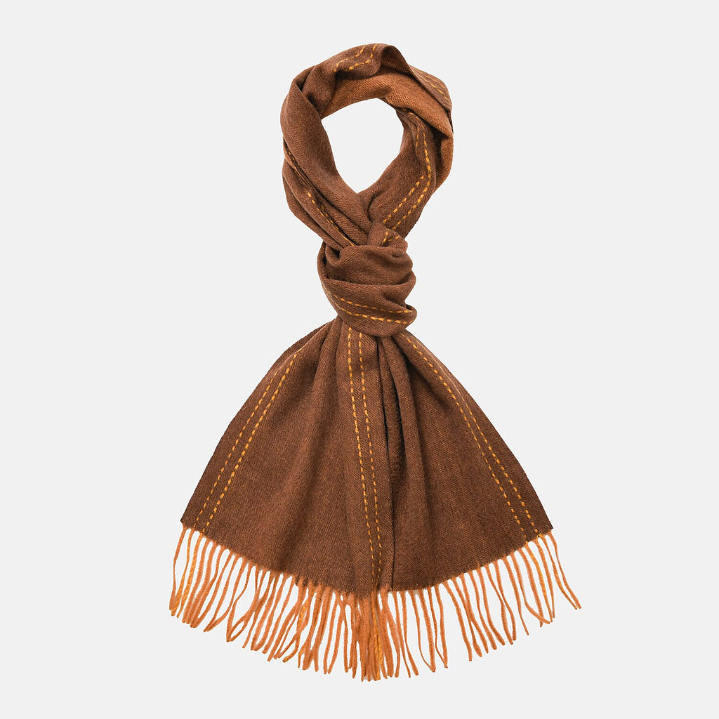 Stylish and Versatile Unisex 100% Wool Scarf - Brown