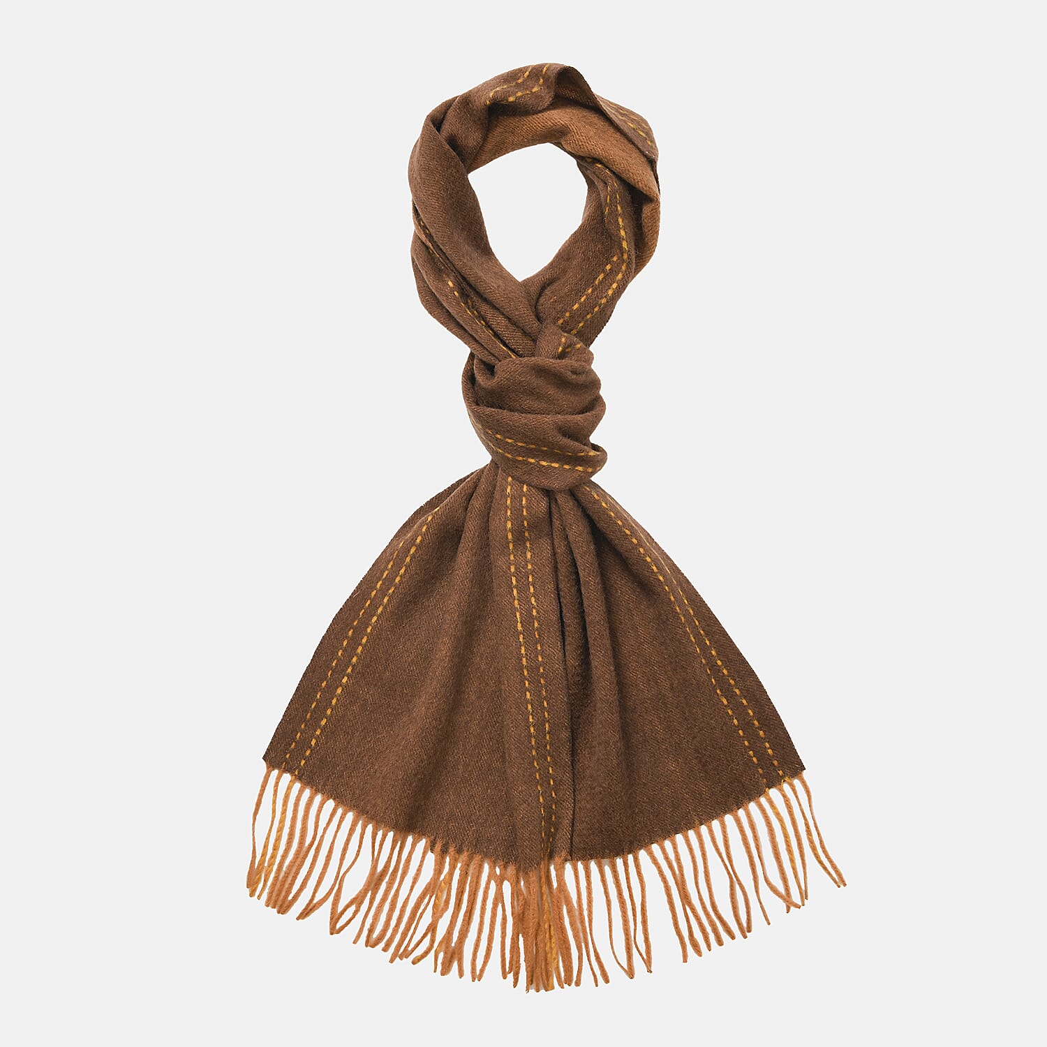Stylish and Versatile Unisex 100% Wool Scarf - Brown 7853682 4