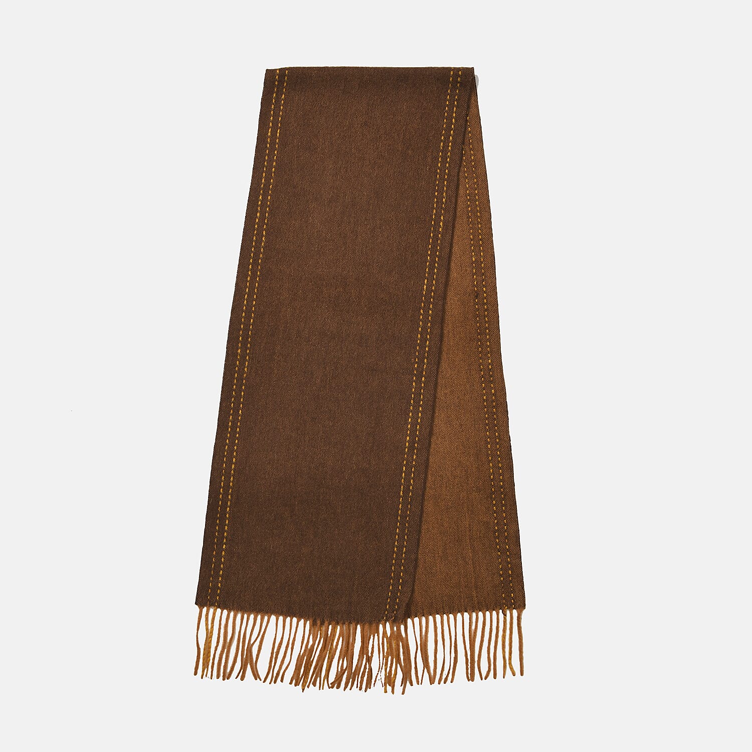 Stylish and Versatile Unisex 100% Wool Scarf - Brown 7853682 5