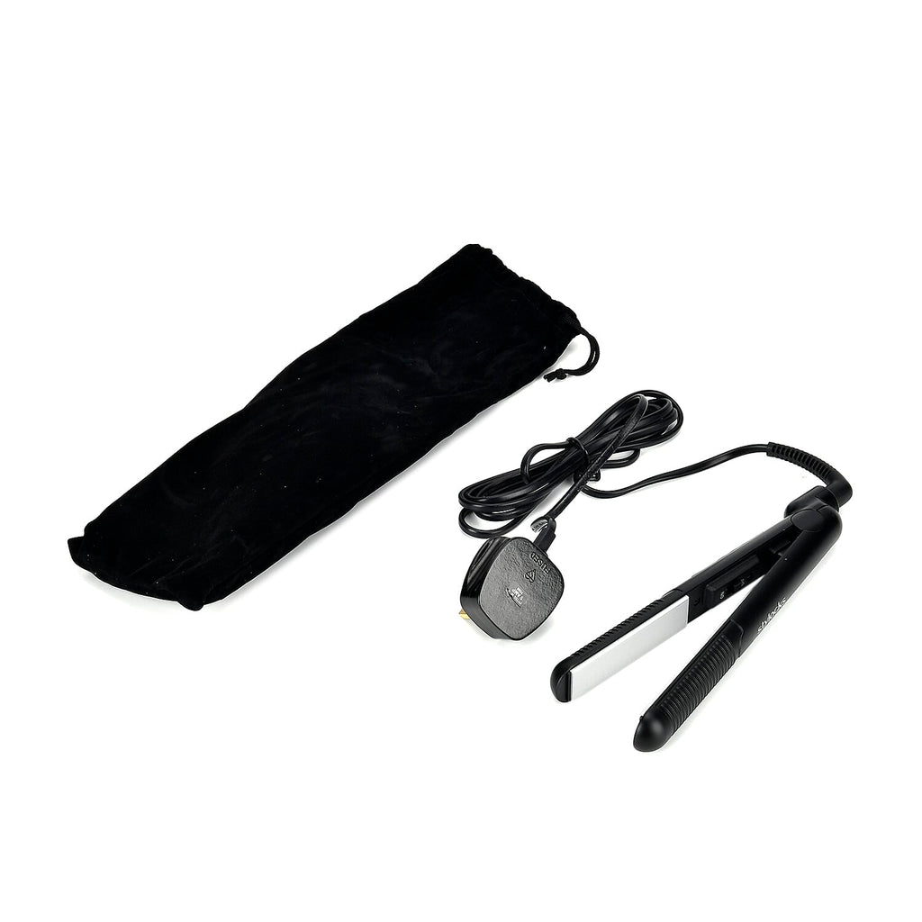 Stylocks 2-in-1 Mini Hair Straightener (100-240V, 360 Swivel Power Cord ) - Black