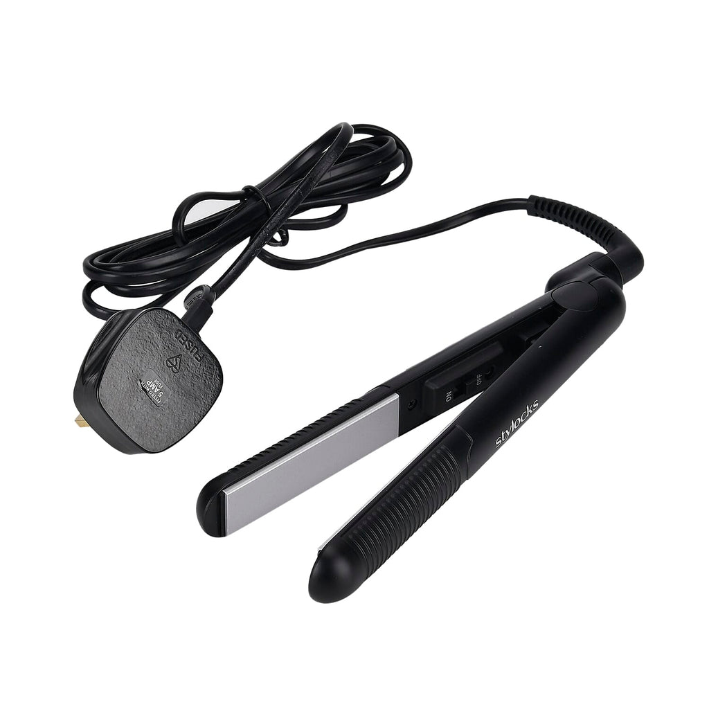 Stylocks 2-in-1 Mini Hair Straightener (100-240V, 360 Swivel Power Cord ) - Black