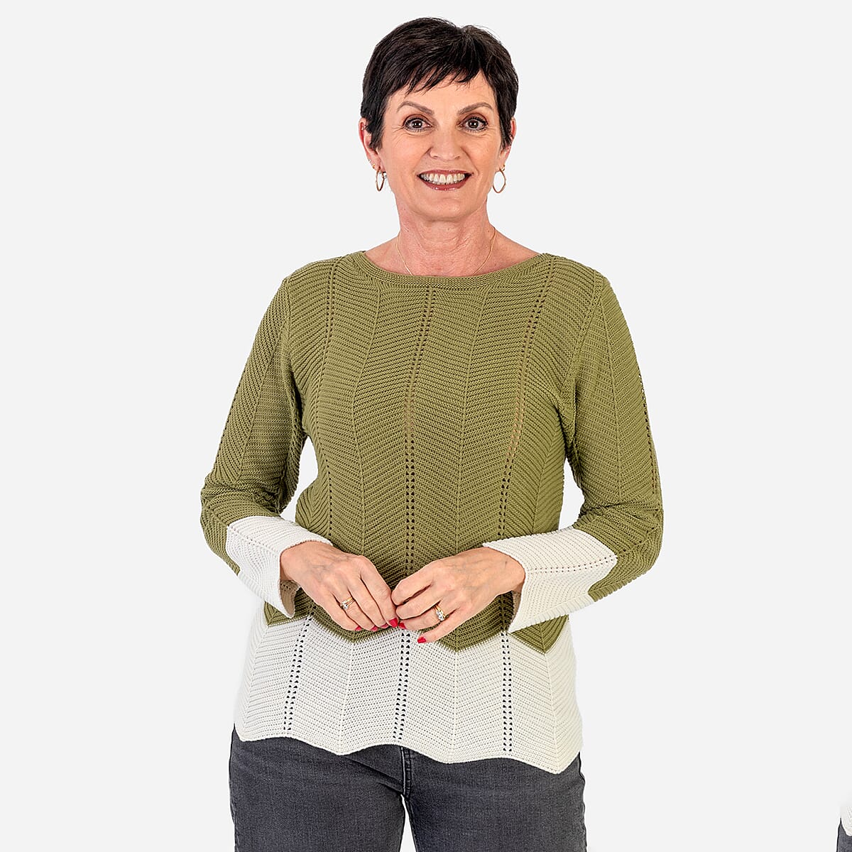 Sugar Crisp Chevron Jumper (Size L) - Green - Off-White 8198599 0