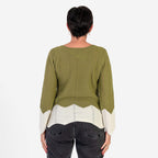 Sugar Crisp Chevron Jumper (Size L) - Green - Off-White