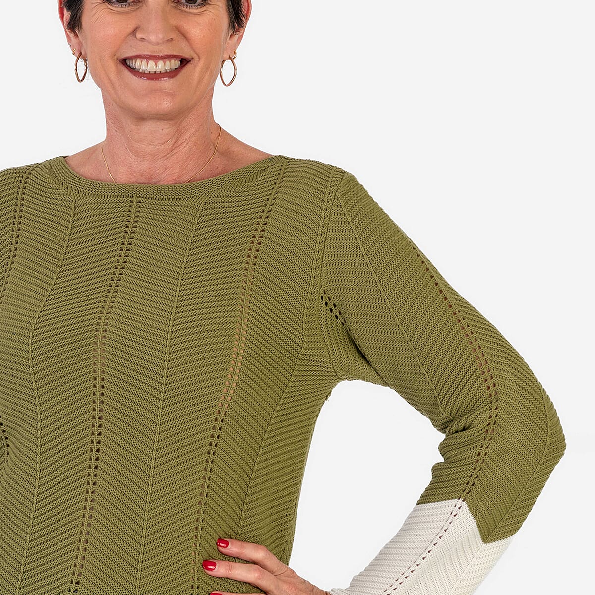 Sugar Crisp Chevron Jumper (Size L) - Green - Off-White 8198599 3