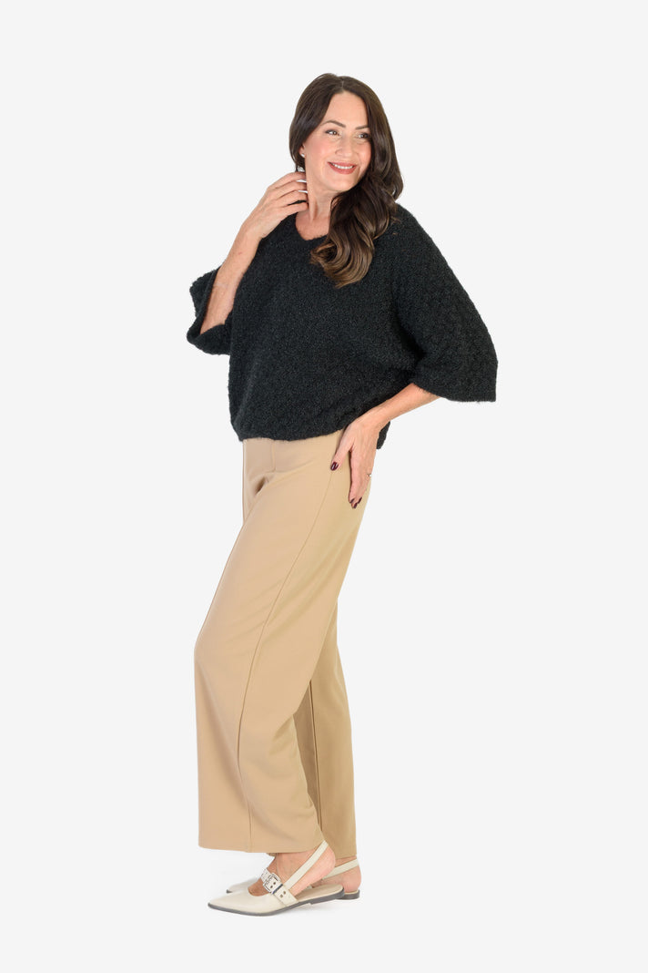 THE SHOWSTOPPER - Sugar Crisp Supersoft Crochet Knit Batwing Sleeve Jumper (One Size 8 TO 20) - Black 8289245 2