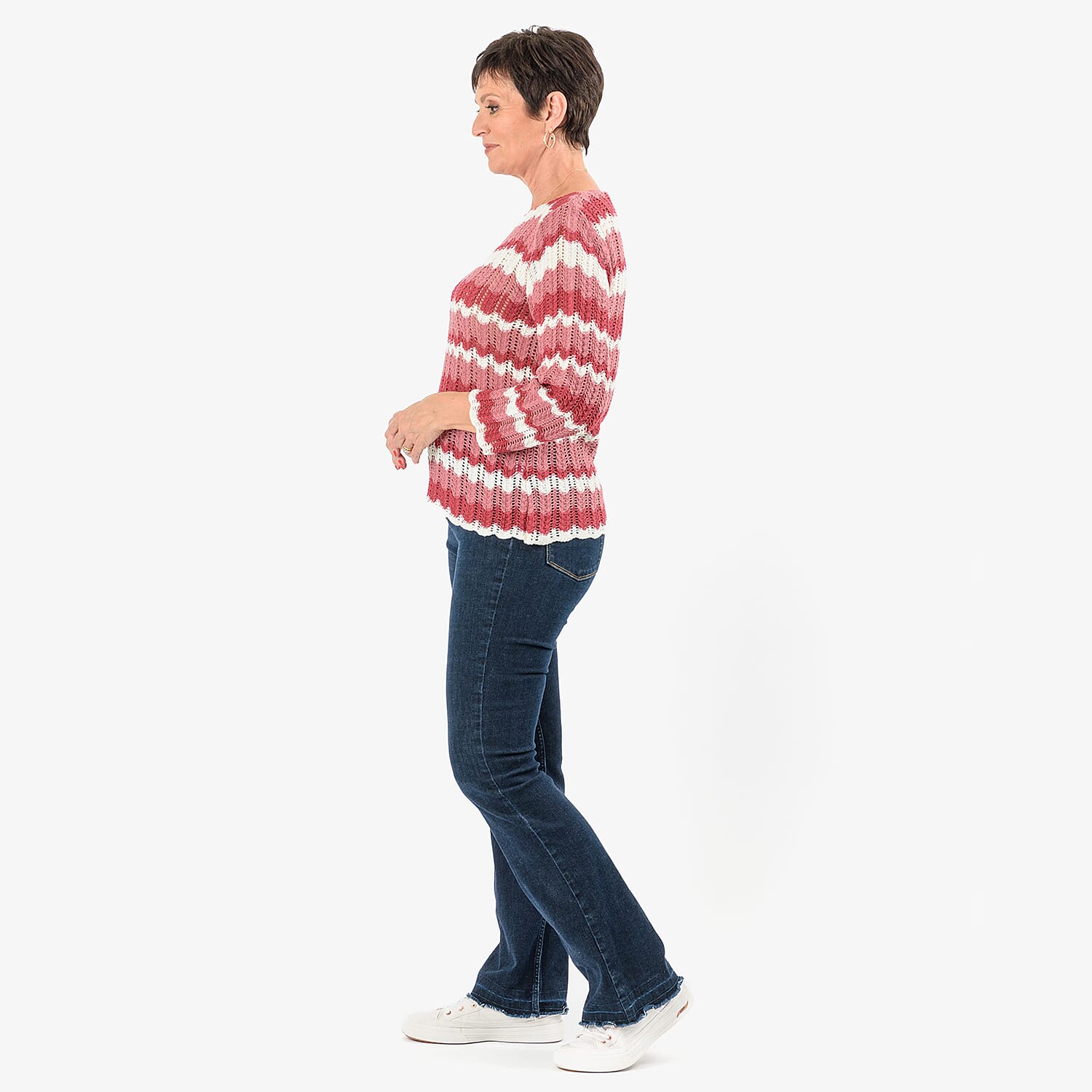 Sugar Crisp Chevronwave Stripe Textured Jumper 8198567 1
