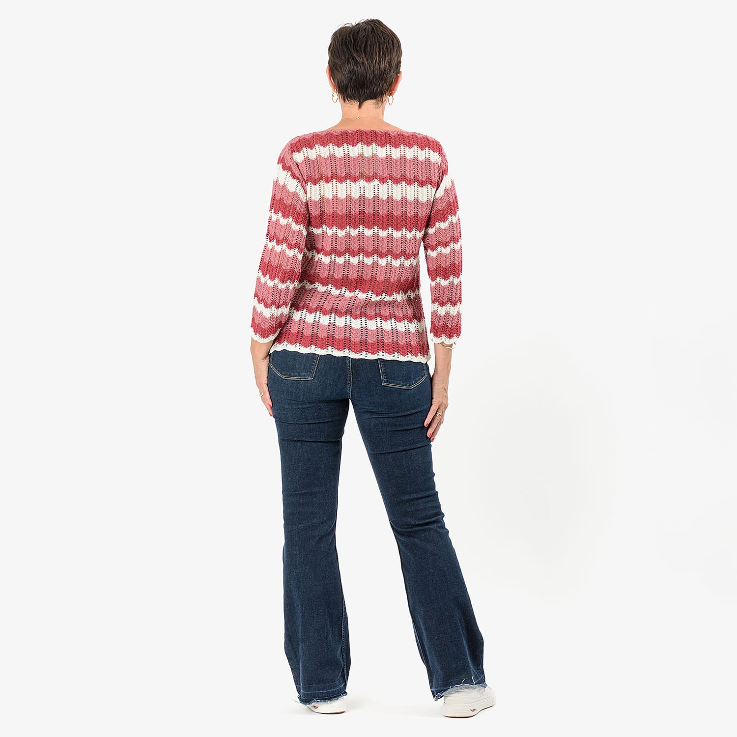 Sugar Crisp Chevronwave Stripe Textured Jumper 8198567 2