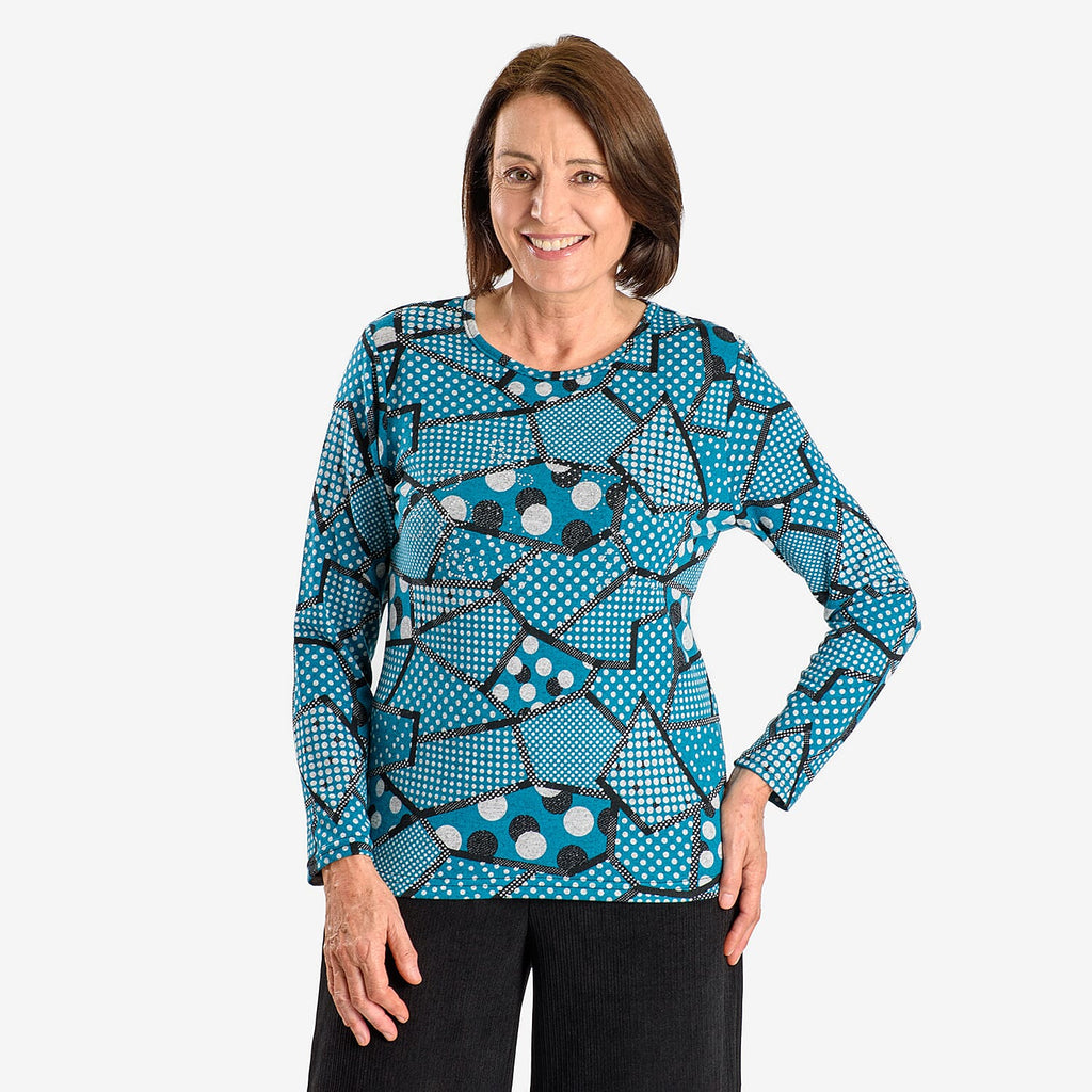 Sugar Crisp Full Sleeve Blouse (Size - S) - Blue